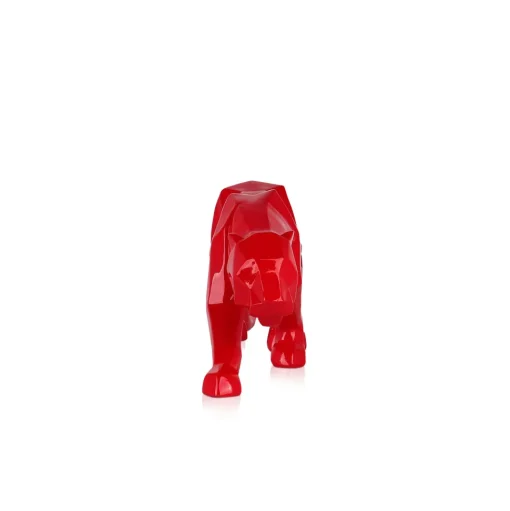 Polygon Panther 14cm Red Resin Indoor Sculpture