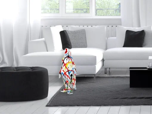 Polygon Penguin 50cm Multicoloured Resin Indoor Sculpture
