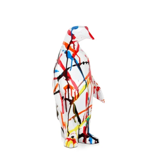 Polygon Penguin 35cm Multicolour Resin Indoor Sculpture