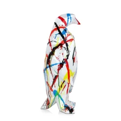 Polygon Penguin 50cm Multicoloured Resin Indoor Sculpture