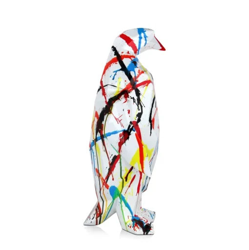 Polygon Penguin 50cm Multicoloured Resin Indoor Sculpture