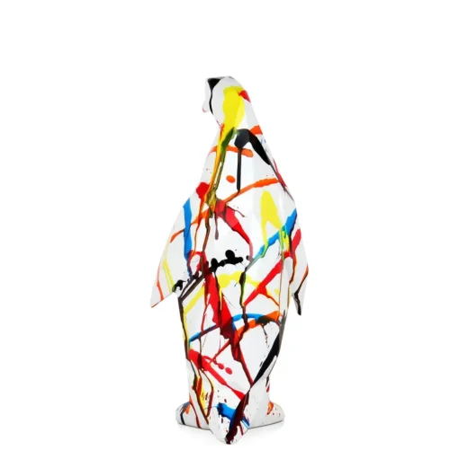 Polygon Penguin 35cm Multicolour Resin Indoor Sculpture
