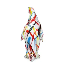 Polygon Penguin 50cm Multicoloured Resin Indoor Sculpture