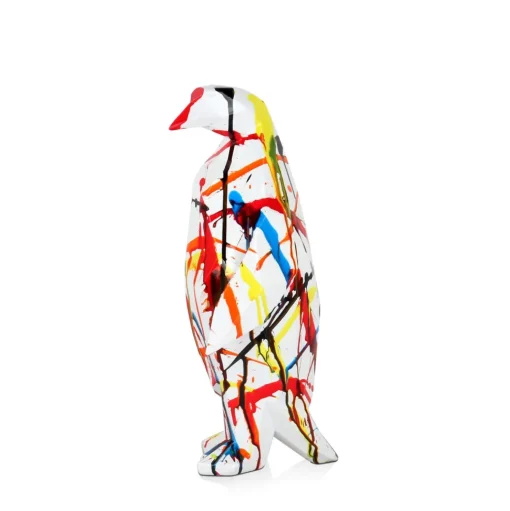Polygon Penguin 35cm Multicolour Resin Indoor Sculpture