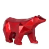 Polygon Polar Bear 25cm Red Resin Indoor Sculpture
