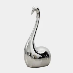 Pure Swan 108cm Silver Metal Indoor Sculpture