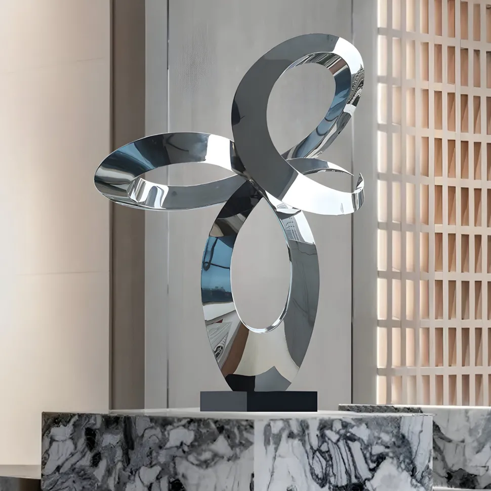 Quantum Core 105cm Silver Metal Indoor Sculpture