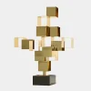 Quantum Cubes 88cm Gold Metal Indoor Sculpture