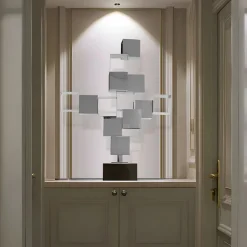 Quantum Cubes 88cm Silver Metal Indoor Sculpture