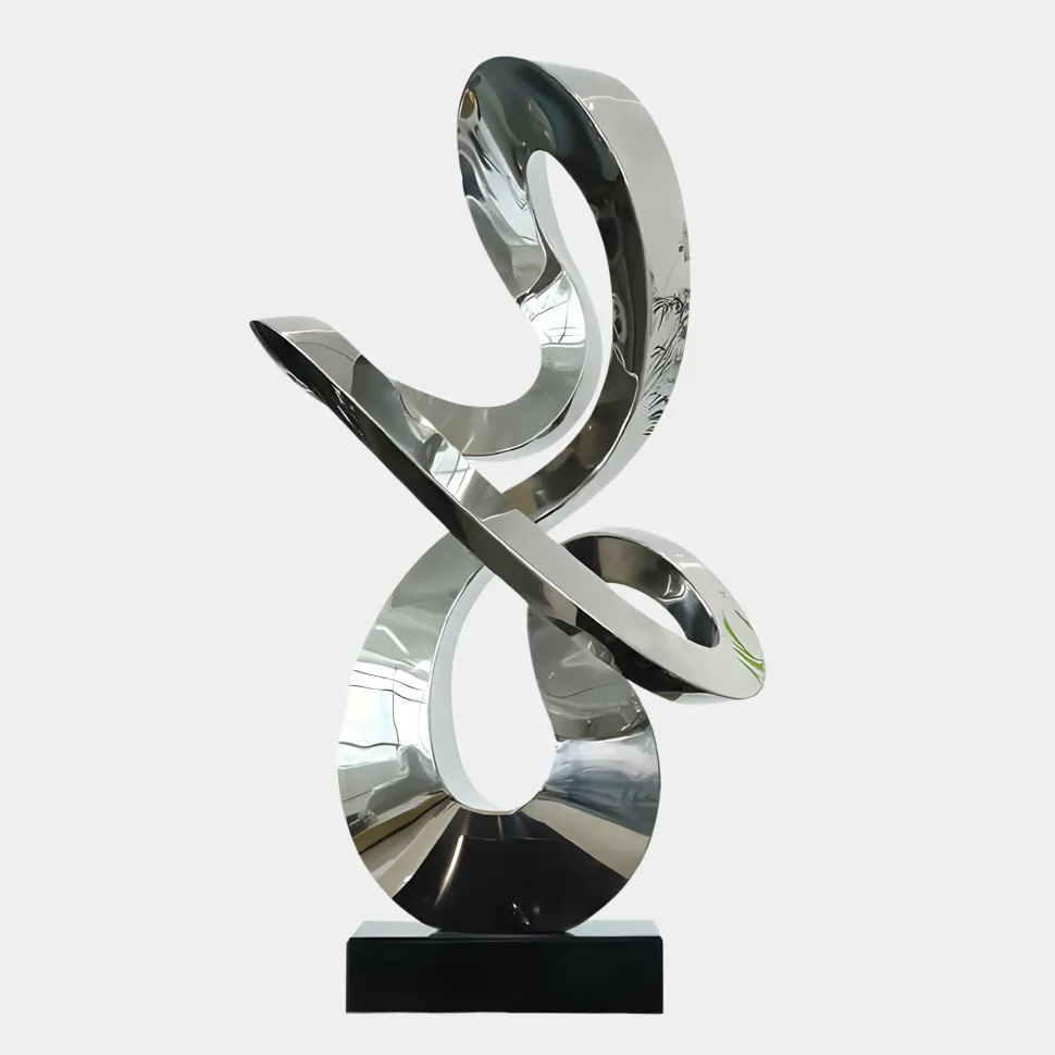 Quantum Drift 87cm Silver Metal Indoor Sculpture v3