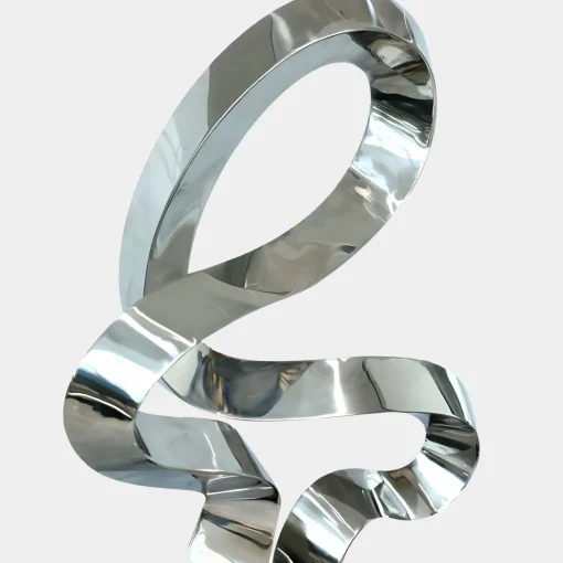 Quantum Drift 87cm Silver Metal Indoor Sculpture v1