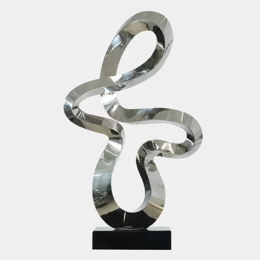Quantum Drift 87cm Silver Metal Indoor Sculpture v1