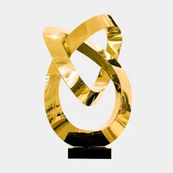Quantum Helix 88cm Gold Metal Indoor Sculpture