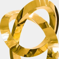 Quantum Helix 88cm Gold Metal Indoor Sculpture