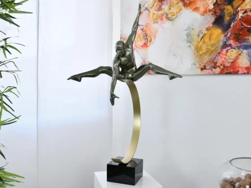 Quantum Leap 80cm Anthracite Resin Indoor Sculpture