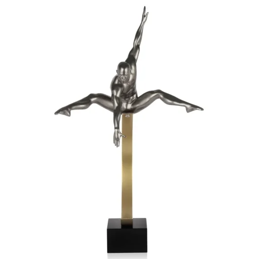 Quantum Leap 80cm Anthracite Resin Indoor Sculpture