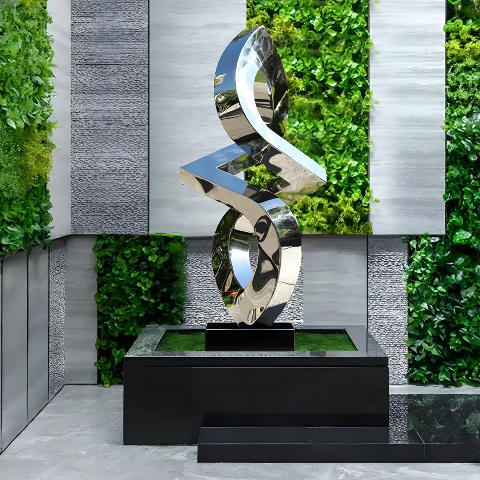Quantum Shift 98cm Silver Metal Indoor Sculpture