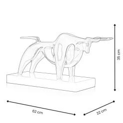 Raging Bull 35cm Anthracite Resin Indoor Sculpture