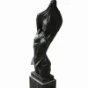 Reveal Black Marble 170cm Garden Statue on Pedestal