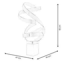 Ribbon Dance 62cm Yellow Metal Indoor Sculpture