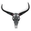 Sacred Buffalo 63cm Silver Resin Wall Sculpture