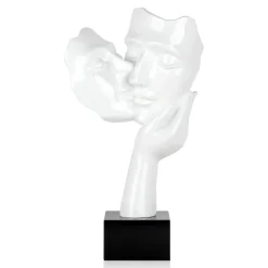 Secret Kiss 50cm White Resin Indoor Sculpture