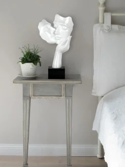 Secret Kiss 50cm White Resin Indoor Sculpture