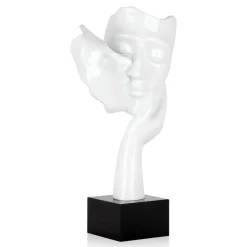 Secret Kiss 50cm White Resin Indoor Sculpture