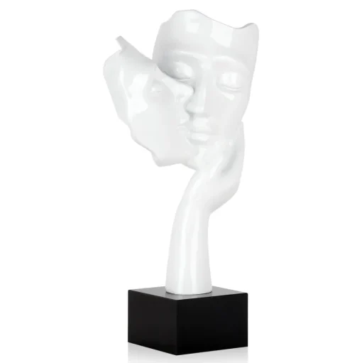 Secret Kiss 50cm White Resin Indoor Sculpture