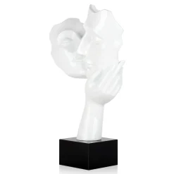 Secret Kiss 50cm White Resin Indoor Sculpture