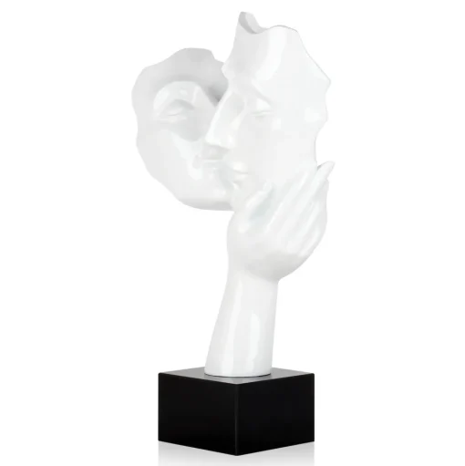 Secret Kiss 50cm White Resin Indoor Sculpture