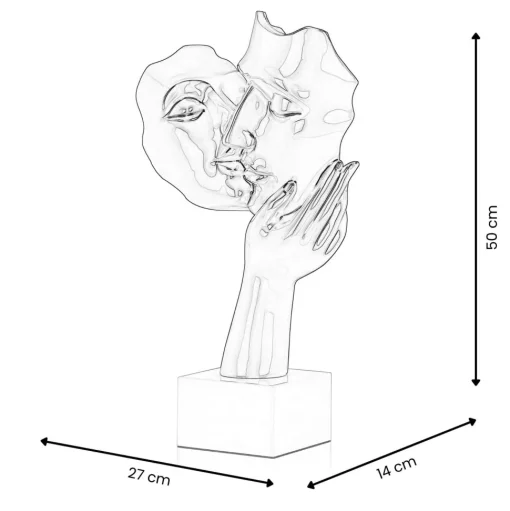 Secret Kiss 50cm White Resin Indoor Sculpture