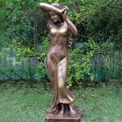 Shy Maiden 85cm Bronze Marble Resin Garden Statue