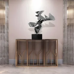 Spacial Drift 59cm Silver Metal Indoor Sculpture