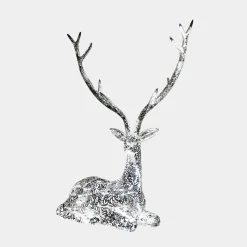 Starlight Stag 125cm LED Silver Metal Garden Sculpture