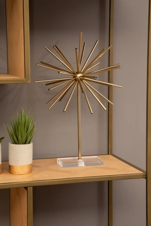 Sunburst 46cm Gold Metal Indoor Sculpture