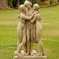 Three Graces Bathstone Stone Garden Statue