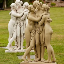 Three Graces Bathstone Stone Garden Statue