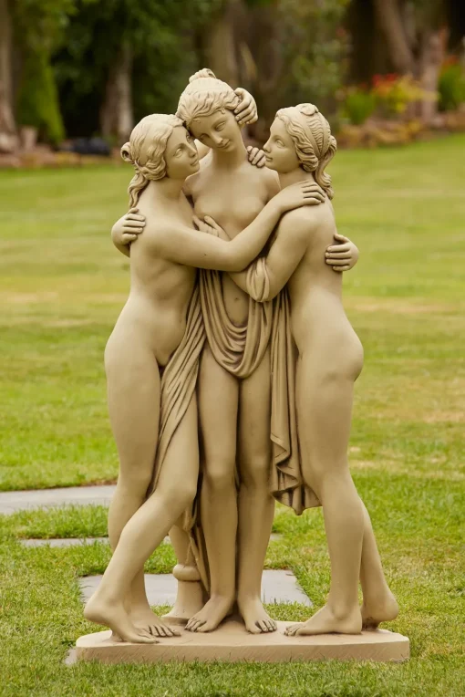Three Graces Bathstone Stone Garden Statue