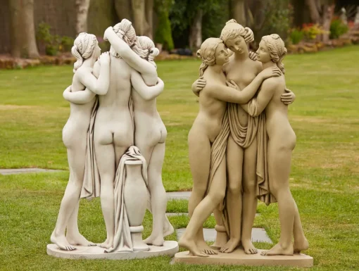 Three Graces Bathstone Stone Garden Statue