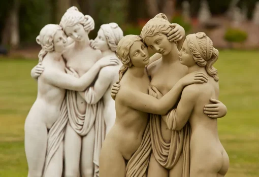 Three Graces Bathstone Stone Garden Statue