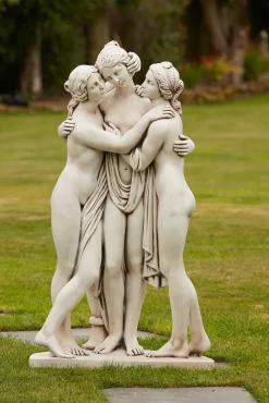 Three Graces Portland Stone Garden Statue