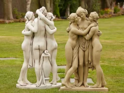 Three Graces Portland Stone Garden Statue
