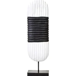 Tic-Tac 60cm Black & White Wood Indoor Sculpture