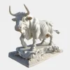 Titan Bull 150cm White Marble Garden Statue v1