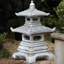 Two Tier Japanese Pagoda Stone Garden Ornament