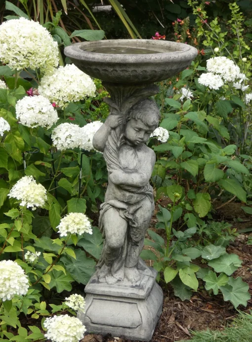 Urchin Design Stone Garden Bird Bath