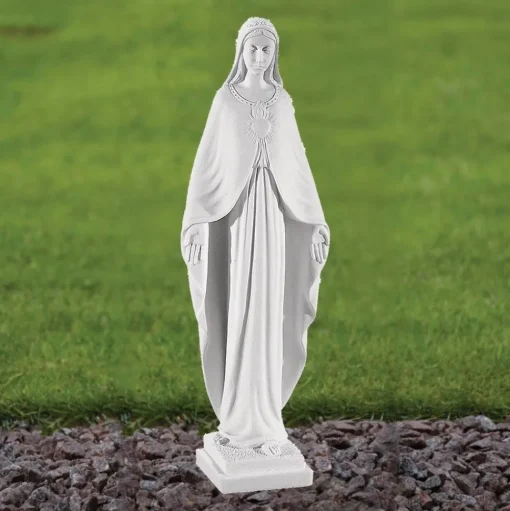 Virgin Mary 35cm Marble Resin Garden Statue