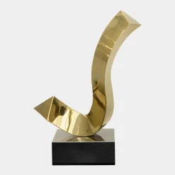 Vivid Edge 65cm Gold Metal Indoor Sculpture