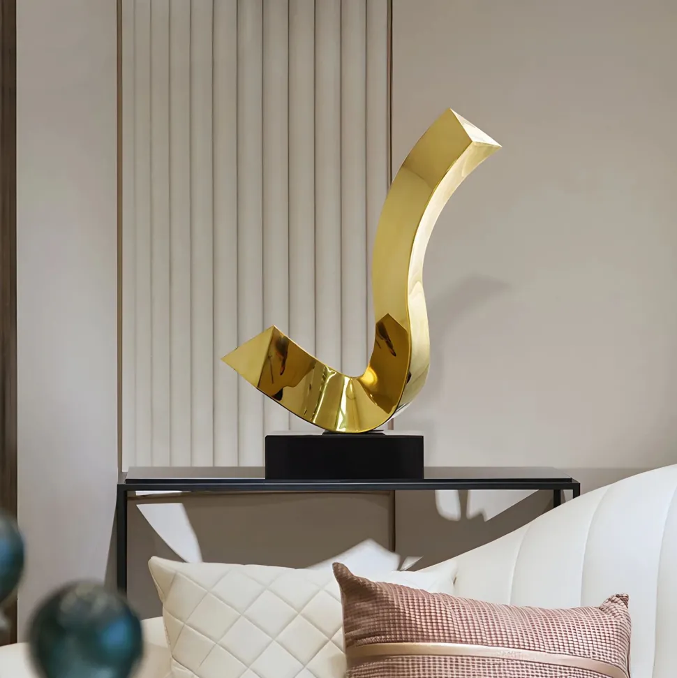 Vivid Edge 65cm Gold Metal Indoor Sculpture
